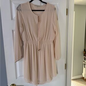 Daniel Rainn Soft Cream Long Sleeve Dress